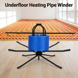 Black Reinforced Underfloor Heating Pipe Dispenser Underfloor Heating Pipe Reel Uncoiler Heating Pipe Winder For Home Decoration