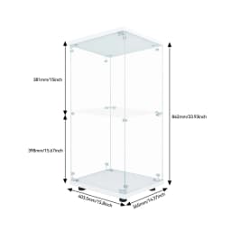 Glass Vitrina, 2 layers, glass cabinet, living room with LED, modern glass Collection cabinet, glass cabinet for Desk, collar objects