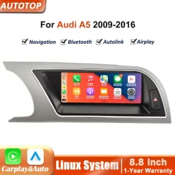 8.8“ Linux Wireless CarPlay Andorid Auto Car Radio For Audi A5 2009-2016 Intelligent System Stereo Bluetooth GPS Navi Autoradio