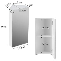 Bathroom Mirror wardrobe, 29.5x23.5x60cm Wall wardrobe, Corner wardrobe