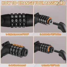 Electric Scooter Lock, Bike Lock, Cable Lock with 4-Digit Combination, Double Cable Locks Anti-Theft 125cm for Electric Scooter