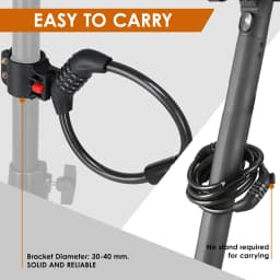 Electric Scooter Lock, Bike Lock, Cable Lock with 4-Digit Combination, Double Cable Locks Anti-Theft 125cm for Electric Scooter