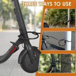 Electric Scooter Lock, Bike Lock, Cable Lock with 4-Digit Combination, Double Cable Locks Anti-Theft 125cm for Electric Scooter
