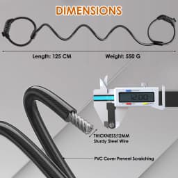 Electric Scooter Lock, Bike Lock, Cable Lock with 4-Digit Combination, Double Cable Locks Anti-Theft 125cm for Electric Scooter