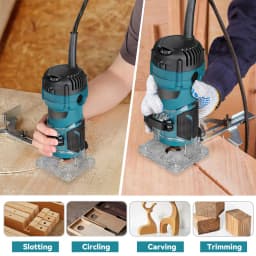 800W Electric Trimming Machine 6 Speed 34000rpm Woodworking Milling Engraving Hand Wood Edge Router Trimmer Home DIY Power Tools