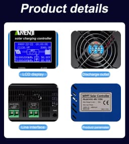 ANENJI 60A/80A/100A MPPT Solar Charging Controller 12V/24V/48V Battery Charger Automatic Maximum Power Tracking Solar Regulator