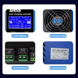 ANENJI 60A/80A/100A MPPT Solar Charging Controller 12V/24V/48V Battery Charger Automatic Maximum Power Tracking Solar Regulator