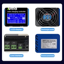 ANENJI 60A/80A/100A MPPT Solar Charging Controller 12V/24V/48V Battery Charger Automatic Maximum Power Tracking Solar Regulator