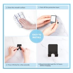 Punch-free Adhesive Razor Holder Wall Mounted Bathroom For Shower Hook Rack Gillette Shaver Shaving Holder Black Plastic Hook