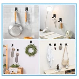 Punch-free Adhesive Razor Holder Wall Mounted Bathroom For Shower Hook Rack Gillette Shaver Shaving Holder Black Plastic Hook