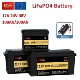 SJY LiFePO4 12V 24V 48V 100Ah 300Ah lithium iron phosphate battery, Rechargeable battery for boats/campers/vans/solar systems