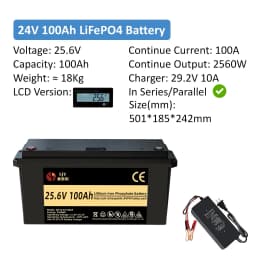 SJY LiFePO4 12V 24V 48V 100Ah 300Ah lithium iron phosphate battery, Rechargeable battery for boats/campers/vans/solar systems