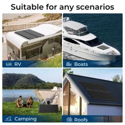 RVPOZWER 12.8V 100W Rigid Solar Panel 18BB N-Type Solar Cells Monocrystalline Silicon Waterproof Solar Panel Camping/Home/RV