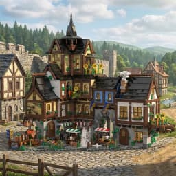 3867PCS Medieval Europe Town Building Blocks Set Architecture Street View Model Bricks DIY Assembly Toys for Adults Kids Gifts