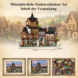 3867PCS Medieval Europe Town Building Blocks Set Architecture Street View Model Bricks DIY Assembly Toys for Adults Kids Gifts