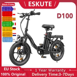 ESKUTE D100 Electric Bike 250W Motor 36V13Ah Removable Lithium Battery Electric Bicycle 16 Inch Tire Folding City Adult E-Bike