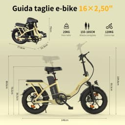 ESKUTE D100 Electric Bike 250W Motor 36V13Ah Removable Lithium Battery Electric Bicycle 16 Inch Tire Folding City Adult E-Bike