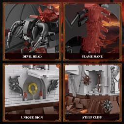 988PCS The King of The Magic Rings Devil Building Set Dark Lord Monsters Vs Gandalf Sence Model Toy Gift for Adult Kids