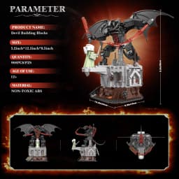 988PCS The King of The Magic Rings Devil Building Set Dark Lord Monsters Vs Gandalf Sence Model Toy Gift for Adult Kids