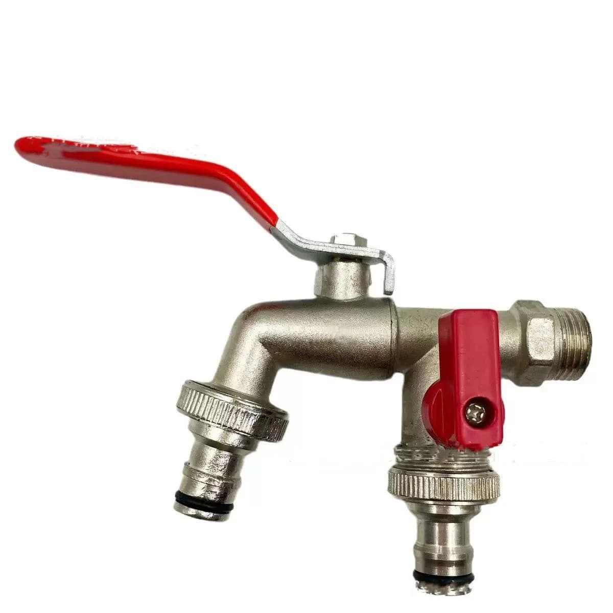 Garden Tools Brass Water Faucet 1/2" Outside & Inside Used Easy Turn On/Off Lever Handle Watering Supply Taps Ball Valve