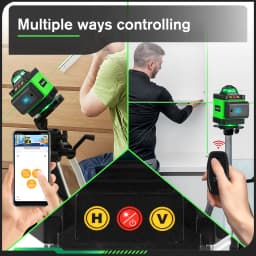 HGLINE 4D 16 Lines Laser Level With 1.2/1.5M Tripods Power Display Vertical & Horizontal Lasers Tool Set With APP Remote Control