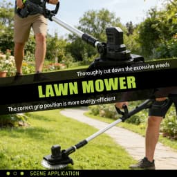 EU Shipped Lawn Mower Garden Weeding Machine Dual Battery 16800r/min European Standard Wire Charging