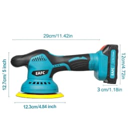 EAFC Car Polishers Wireless Automotive Polishing Machine Wax Tool Adjustable Speed 12V Electric Waxing Repairing with Battery