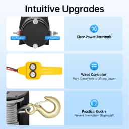 900kg Electric Lifting Device Pure Copper Motor IP67 Waterproof DC12V Electric Lifting For Off-road Vehicles ATV Yachts