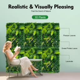 6PCS 60x40cm Artificial Grass Wall Panels - UV Protected Greenery Hedge for Indoor/Outdoor Wedding/Garden Decor