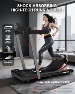 Professional Home Office Walking Pad 2.5HP Quiet Motor Space-Saving Foldable Treadmill with Bluetooth