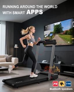 Professional Home Office Walking Pad 2.5HP Quiet Motor Space-Saving Foldable Treadmill with Bluetooth