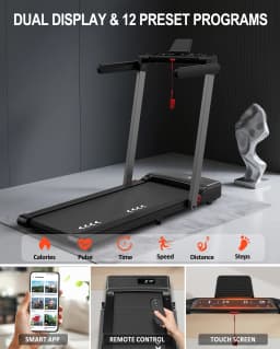 Professional Home Office Walking Pad 2.5HP Quiet Motor Space-Saving Foldable Treadmill with Bluetooth