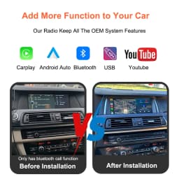 Bonroad Linux multimedia touch screen for BMW Series 5 F10 F11 CIC system NBT 2011-2017 Carplay without thread Android Auto Car Radio