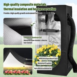 Grow Tent Complete System Grow Tent Growing Greenhouse with Fan, Carbon Filter, LED Dimmable Full Spectrum Grow Lamp