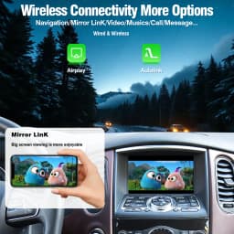 AUTOTOP Wireless CarPlay Android Auto Interface for Infiniti QX50 QX60 QX70 QX80 FX37 FX50 JX35 M25 M37 Mirror Link AirPlay GPS