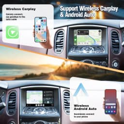 AUTOTOP Wireless CarPlay Android Auto Interface for Infiniti QX50 QX60 QX70 QX80 FX37 FX50 JX35 M25 M37 Mirror Link AirPlay GPS