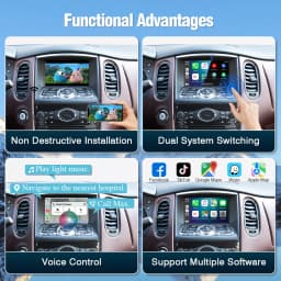 AUTOTOP Wireless CarPlay Android Auto Interface for Infiniti QX50 QX60 QX70 QX80 FX37 FX50 JX35 M25 M37 Mirror Link AirPlay GPS