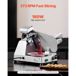 SucceBuy 10 inch Commercial Meat Slicer Electric Deli Food Slicer 180W Meat Cutter w/ Premium 65Mn Blade Food Slicer Machine