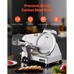 SucceBuy 10 inch Commercial Meat Slicer Electric Deli Food Slicer 180W Meat Cutter w/ Premium 65Mn Blade Food Slicer Machine