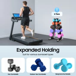 5 Tiers Dumbbell Rack Stand, Steel A-Frame Dumbbell Weight Rack, For Storing Dumbbells in Homes, Hotels, Gyms, Schools