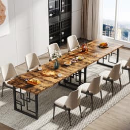 Tribesigns 160 cm Executive Desk, Large Office Desk, Industrial Wooden Computer Desk with Black Metal Legs, Study Writing Table