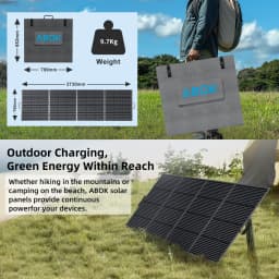 400W solar panel ABOK Monocrystalline Charger with MC4 Output IP68 flexible Waterproof for power station/RV/Camping/Home/Hiking