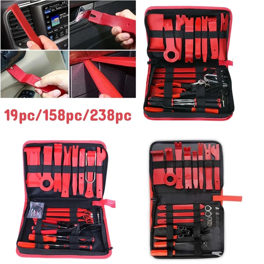 19pc/158pc/238pc Car Trim Removal Tool Kit Auto Audio Repair Plastic Pry Bar Screwdriver Tool DIY Car Panel Disassembly