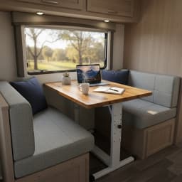 Aluminum Alloy Adjustable Foldable RV Table Stand, Height 30-70 CM, Suitable for Campervan, RV, and Yacht