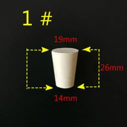 000#-20# Laboratory Rubber Plug Bungs Flask Tapered Tube Solid White Alkali-resisting Lab Push-In Sealing Plug