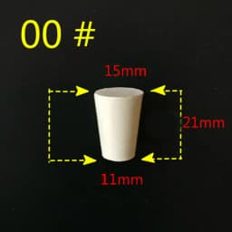 000#-20# Laboratory Rubber Plug Bungs Flask Tapered Tube Solid White Alkali-resisting Lab Push-In Sealing Plug