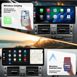 AUTOTOP 12.3 Linux Multimedia Screen Wireless CarPlay For Mercedes Benz C-Class W204 S204 2008-2010 Android Auto Airplay BT GPS