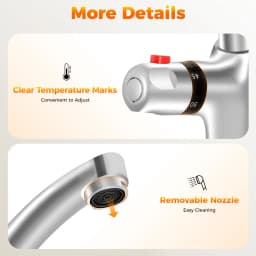 High quality brass chrome finish kitchen thermostatic faucet Kitchen Mixer Tap Basin Faucet Bathroom Faucet 360° Rotatable