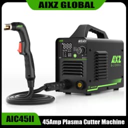 AIXZ AIC45II 220V 45 Amps Plasma Cutting Machine 60% Duty Cycle IGBT Inverter Non-HF Non-Touch Pilot ARC Air Plasma Cutter 2T/4T Cutting 1-16mm Greatly Improves Cutting Efficiency