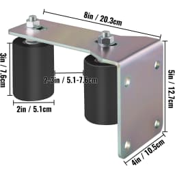 SucceBuy Gate Roller Guide Bracket 3" Sliding Gate Black Nylon Roller Coloring Zinc Painted with L-Shape Black Nylon 2 Pack